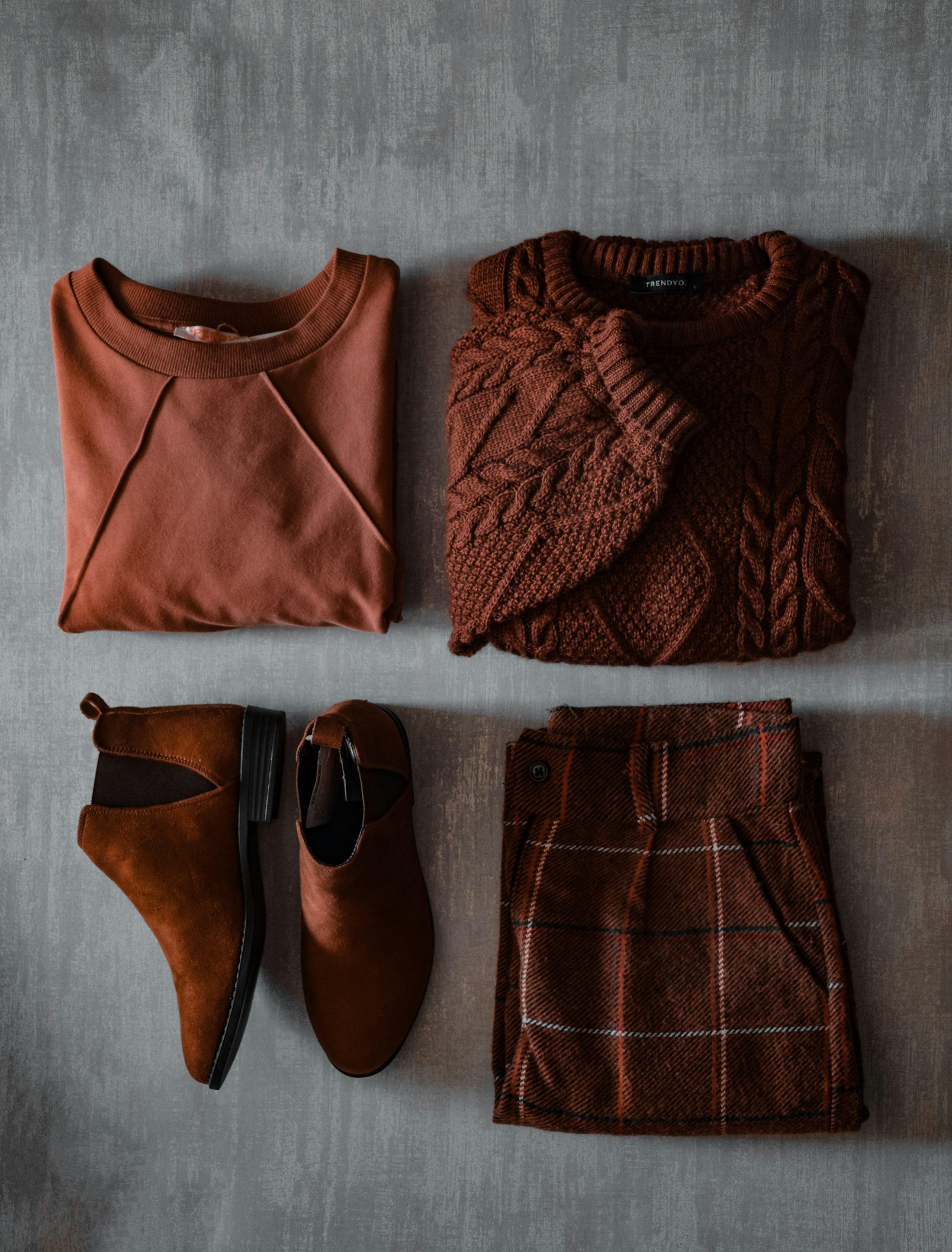 Styled product flat-lay — the kind of catalogue an ecommerce site should carry