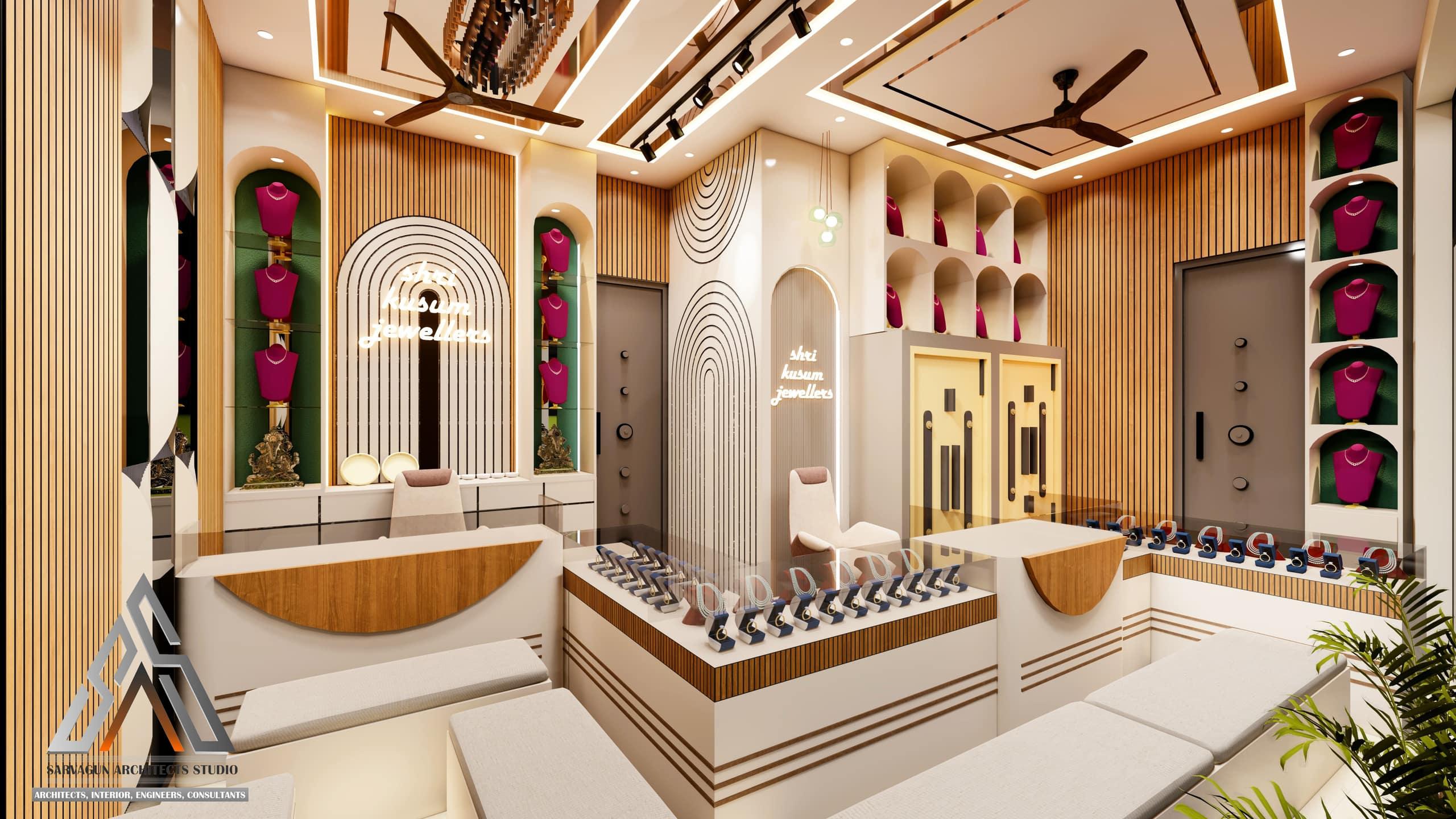 Commercial interior — showroom display niches